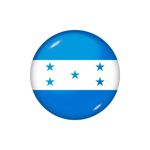 Icono Bandera Honduras Bandera Redonda Brillante Ilustración Vectorial Eps — Archivo Imágenes Vectoriales