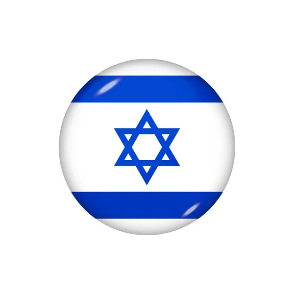 Bandeira Ícone Israel Bandeira Brilhante Redonda Ilustração Vetorial Eps — Vetor de Stock