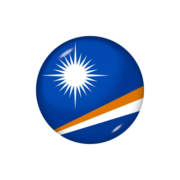 Σημαία Εικονιδίου Των Νήσων Μάρσαλ Στρογγυλό Γυαλιστερό Σημαία Εικονογράφηση Διανύσματος — Διανυσματικό Αρχείο