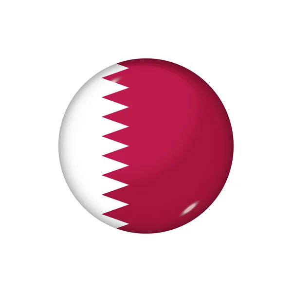 Bandera Icono Qatar Bandera Redonda Brillante Ilustración Vectorial Eps — Vector de stock