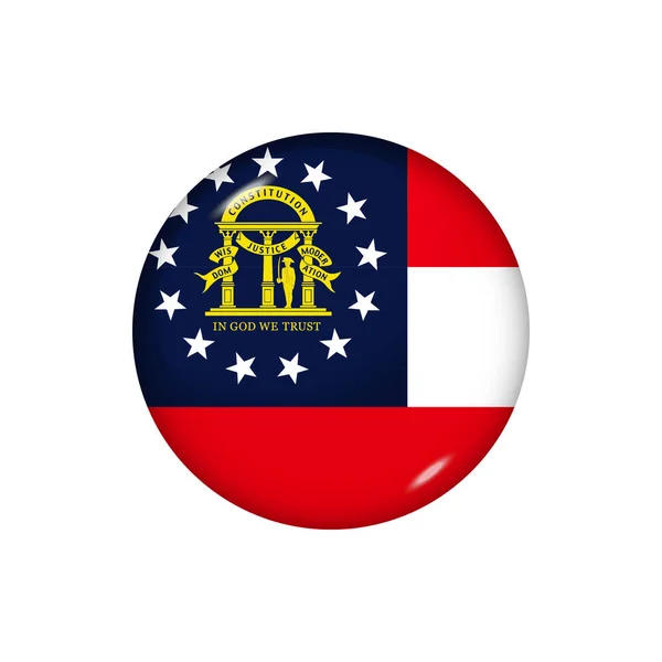 Bandera Icono Georgia Bandera Redonda Brillante Ilustración Vectorial Eps — Vector de stock