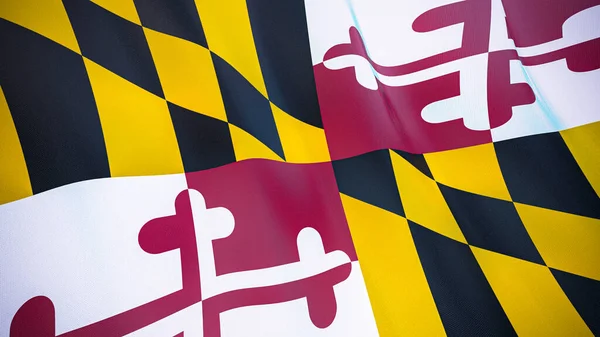 The waving flag of Maryland . High quality 3D illustration. Perfect for news, reportage, events.