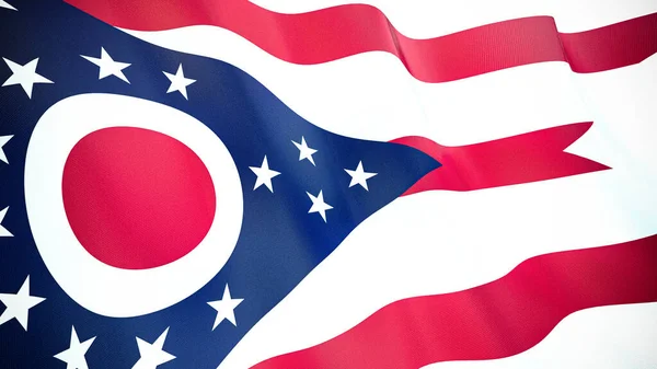 Ohios Flagga Hög Kvalitet Illustration Perfekt För Nyheter Reportage Evenemang — Stockfoto