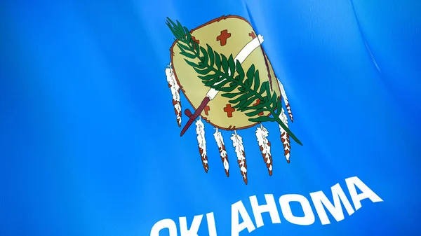 Waving Flag Oklahoma High Quality Illustration Perfect News Reportage Events — Stock Photo, Image