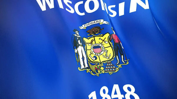 Drapeau Agitant Wisconsin Illustration Haute Qualité Parfait Pour Les Nouvelles — Photo