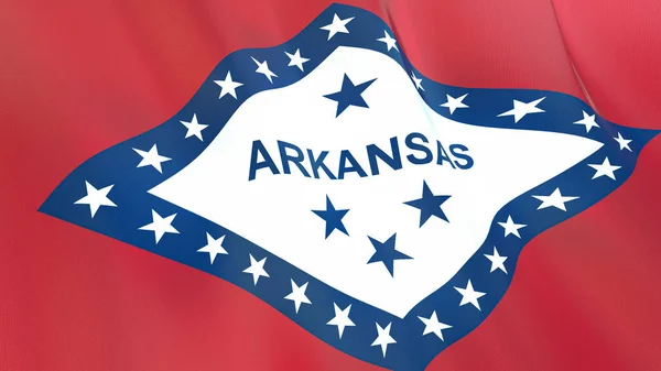 Bandeira Ondulada Arkansas Ilustração Alta Qualidade Perfeito Para Notícias Reportagem — Fotografia de Stock