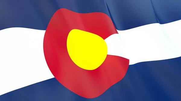 Waving Flag Colorado High Quality Illustration Perfect News Reportage Events — Stock Photo, Image
