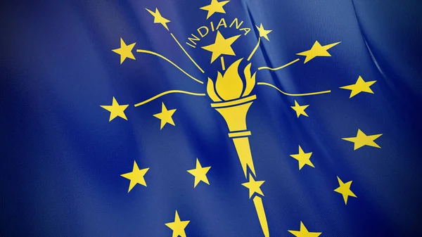 Waving Flag Indiana High Quality Illustration Perfect News Reportage Events — Stock Photo, Image