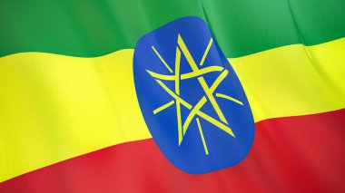 Etiyopya 'nın dalgalı bayrağı. Yüksek kalite 3 boyutlu illüstrasyon. Haber, haber ve olaylar için mükemmel.. 