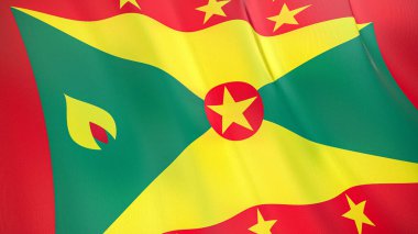 El sallayan Grenada bayrağı. Yüksek kalite 3 boyutlu illüstrasyon. Haber, haber ve olaylar için mükemmel.. 