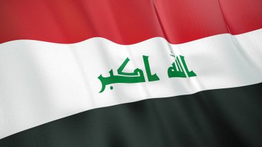 Irak 'ın sallanan bayrağı. Yüksek kalite 3 boyutlu illüstrasyon. Haber, haber ve olaylar için mükemmel.. 