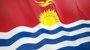 Kiribati 'nin sallanan bayrağı. Yüksek kalite 3 boyutlu illüstrasyon. Haber, haber ve olaylar için mükemmel.. 