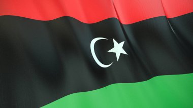 Libya 'nın sallanan bayrağı. Yüksek kalite 3 boyutlu illüstrasyon. Haber, haber ve olaylar için mükemmel.. 