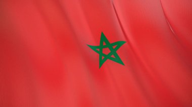 Fas 'ın sallanan bayrağı. Yüksek kalite 3 boyutlu illüstrasyon. Haber, haber ve olaylar için mükemmel.. 