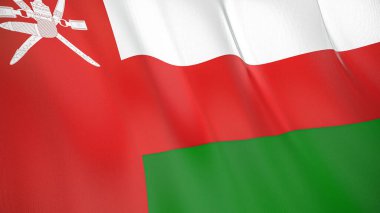 Umman 'ın sallanan bayrağı. Yüksek kalite 3 boyutlu illüstrasyon. Haber, haber ve olaylar için mükemmel.. 