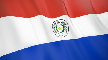 Paraguay 'ın sallanan bayrağı. Yüksek kalite 3 boyutlu illüstrasyon. Haber, haber ve olaylar için mükemmel.. 