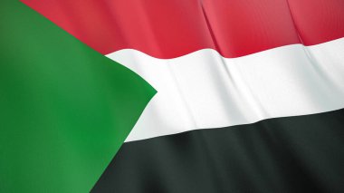 Sudan 'ın sallanan bayrağı. Yüksek kalite 3 boyutlu illüstrasyon. Haber, haber ve olaylar için mükemmel.. 