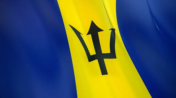 Barbados Zászlaját Lobogtatva Kiváló Minőségű Illusztráció Tökéletes Hír Riport Események — Stock Fotó