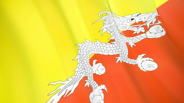 Wapperende Vlag Van Bhutan Hoge Kwaliteit Illustratie Perfect Voor Nieuws — Stockfoto