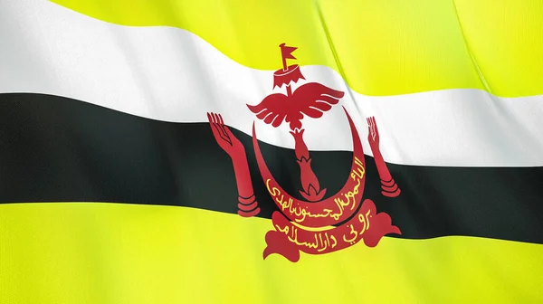 Die Wehende Flagge Bruneis Hochwertige Illustration Perfekt Für Nachrichten Reportagen — Stockfoto