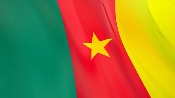 Kamerun Lengő Zászlaja Kiváló Minőségű Illusztráció Tökéletes Hír Riport Események — Stock Fotó
