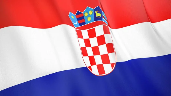 Wapperende Vlag Van Kroatië Hoge Kwaliteit Illustratie Perfect Voor Nieuws — Stockfoto