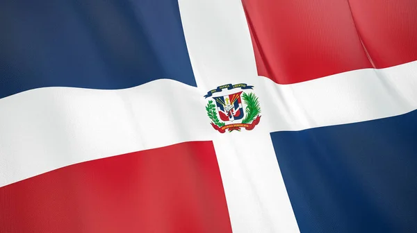 Bandera Ondeante República Dominicana Ilustración Alta Calidad Perfecto Para Noticias —  Fotos de Stock