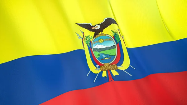 Ecuadors Viftende Flagg Illustrasjon Høy Kvalitet Perfekt Nyheter Reportasjer Hendelser – stockfoto