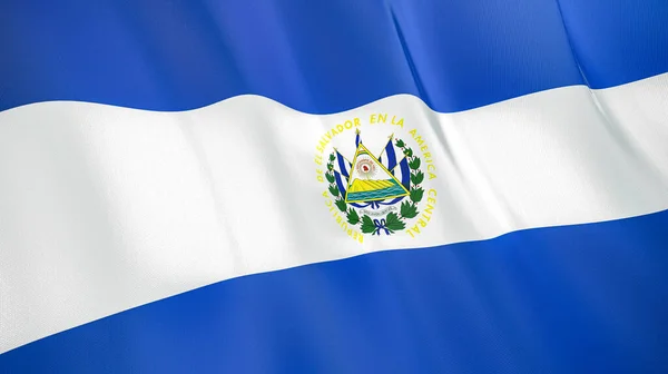 エルサルバドルの旗を振る 高品質の3Dイラスト ニュース レポート イベントに最適です — ストック写真