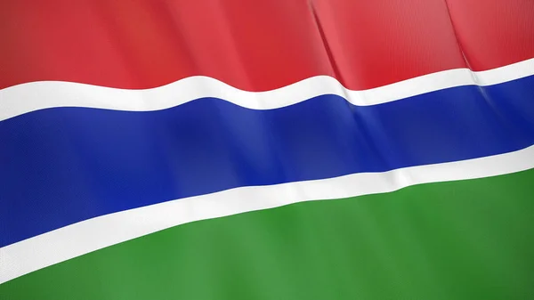 Wapperende Vlag Van Gambia Hoge Kwaliteit Illustratie Perfect Voor Nieuws — Stockfoto