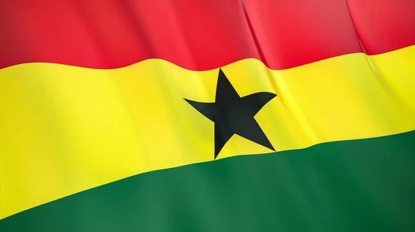 Bandera Ondeante Ghana Ilustración Alta Calidad Perfecto Para Noticias Reportajes — Foto de Stock