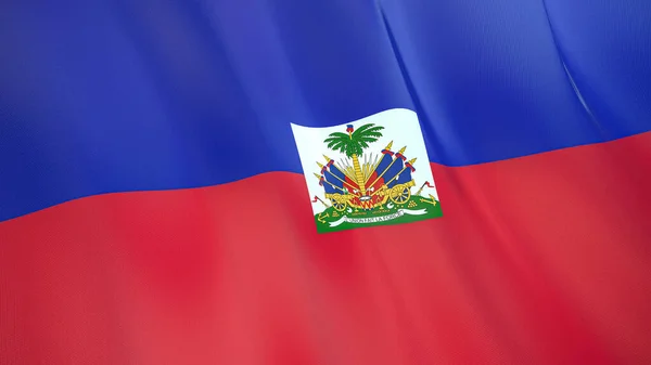 Bandera Ondeante Haití Ilustración Alta Calidad Perfecto Para Noticias Reportajes — Foto de Stock