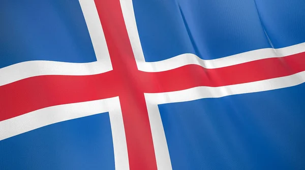 Bandera Ondeante Islandia Ilustración Alta Calidad Perfecto Para Noticias Reportajes — Foto de Stock