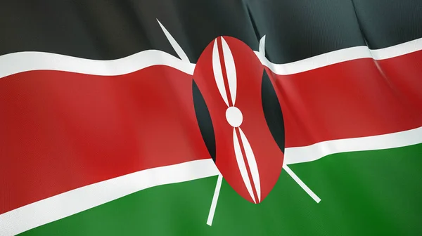 Bandiera Sventolante Del Kenya Illustrazione Alta Qualità Perfetto Notizie Reportage — Foto Stock