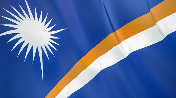 Κυματιστή Σημαία Των Νήσων Μάρσαλ Υψηλής Ποιότητας Τρισδιάστατη Απεικόνιση Ιδανικό — Φωτογραφία Αρχείου