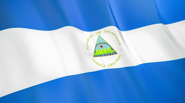 Nicaraguas Flagga Hög Kvalitet Illustration Perfekt För Nyheter Reportage Evenemang — Stockfoto