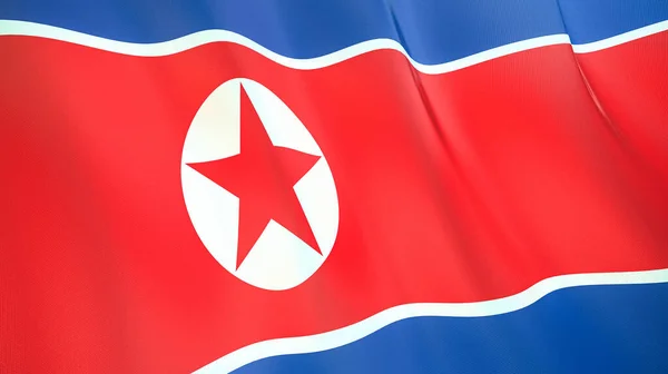 The waving flag of North Korea . High quality 3D illustration. Perfect for news, reportage, events.