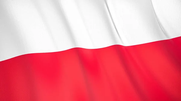 ポーランドの旗を振る 高品質の3Dイラスト ニュース レポート イベントに最適です — ストック写真