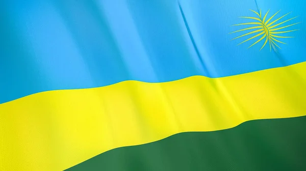 Machająca Flaga Rwandy Wysokiej Jakości Ilustracja Idealny Wiadomości Reportaż Wydarzenia — Zdjęcie stockowe