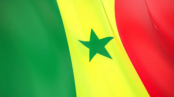 Bandera Ondeante Senegal Ilustración Alta Calidad Perfecto Para Noticias Reportajes — Foto de Stock