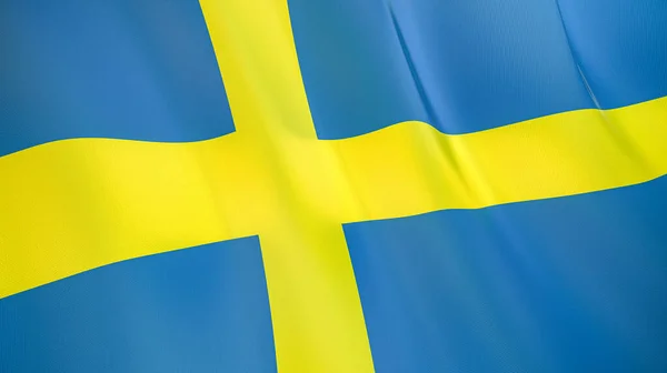 Vlnící Švédská Vlajka Vysoce Kvalitní Ilustrace Ideální Pro Zprávy Reportáže — Stock fotografie