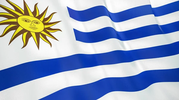 Wapperende Vlag Van Uruguay Hoge Kwaliteit Illustratie Perfect Voor Nieuws — Stockfoto