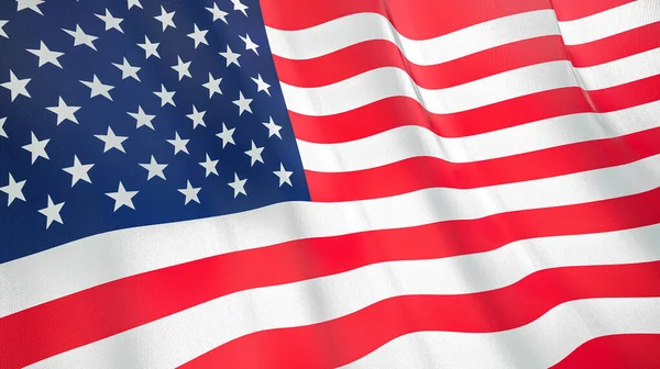 Bandera Ondeante Estados Unidos Ilustración Alta Calidad Perfecto Para Noticias — Foto de Stock