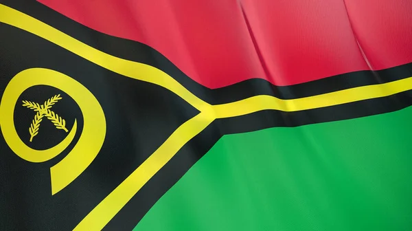 瓦努阿图飘扬的国旗 高质量的3D插图 完美的新闻 — 图库照片