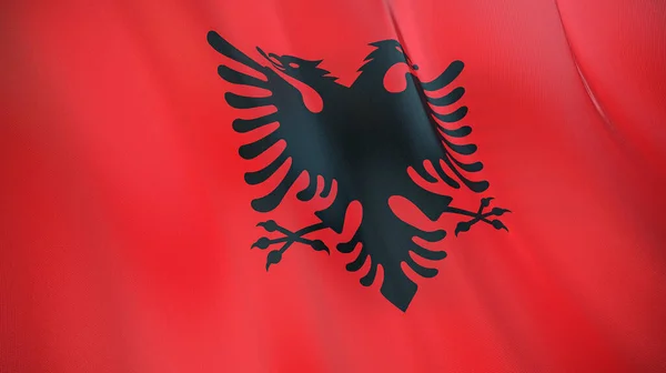 Wapperende Vlag Van Albanië Hoge Kwaliteit Illustratie Perfect Voor Nieuws — Stockfoto