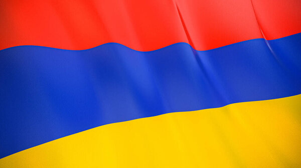 The waving flag of Armenia . High quality 3D illustration. Perfect for news, reportage, events. 