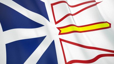 Newfoundland ve Labrador 'un sallanan bayrağı. Yüksek kalite 3 boyutlu illüstrasyon. Haber, haber ve olaylar için mükemmel.. 