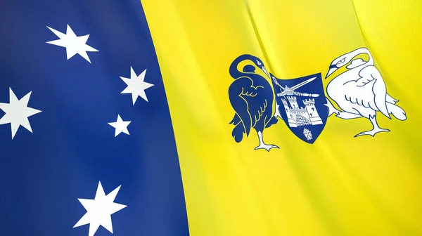 Κυματιστή Σημαία Της Αυστραλιανής Πρωτεύουσας Υψηλής Ποιότητας Τρισδιάστατη Απεικόνιση Ιδανικό — Φωτογραφία Αρχείου