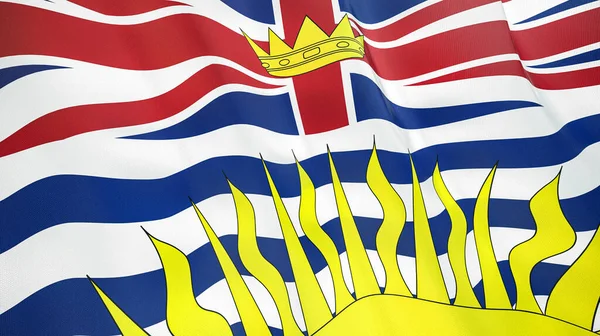 The waving flag of British Columbia . High quality 3D illustration. Perfect for news, reportage, events.