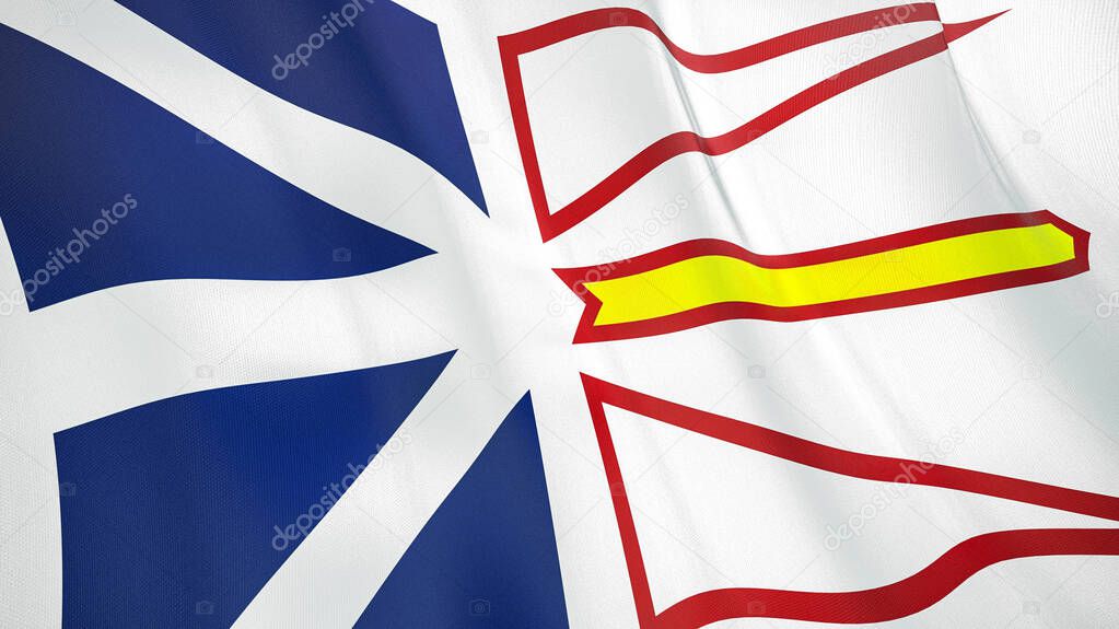 The waving flag of Newfoundland and Labrador . High quality 3D illustration. Perfect for news, reportage, events. 